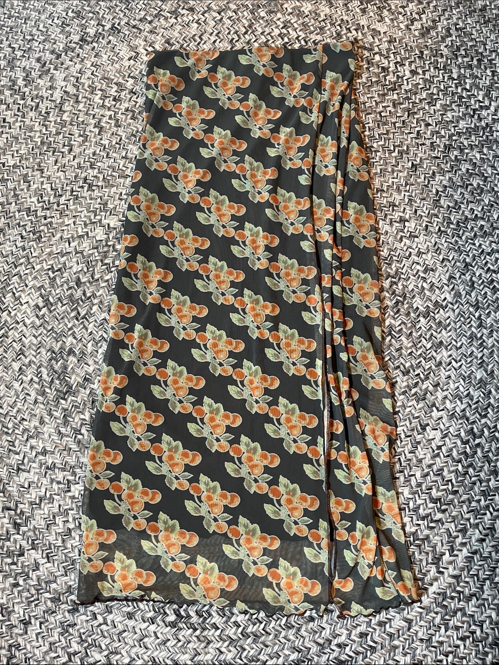 Urban Outfitters Black Maxi Skirt with Orange Floral Print